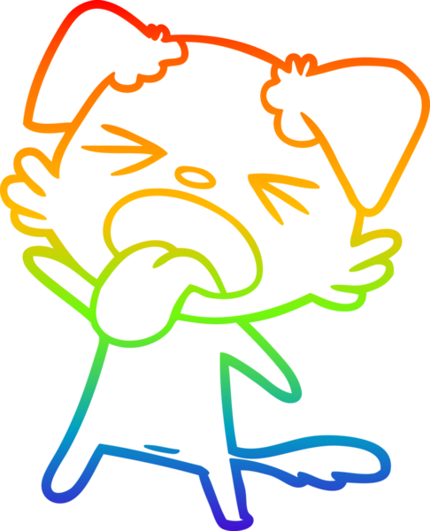 Gökkuşağı gradyan çizgi çizimi bir insan tarafından çizilmiş iğrenç bir köpek.