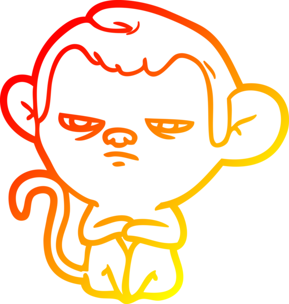 Bir insan tarafından çizilmiş çizgi film maymunu çizimi