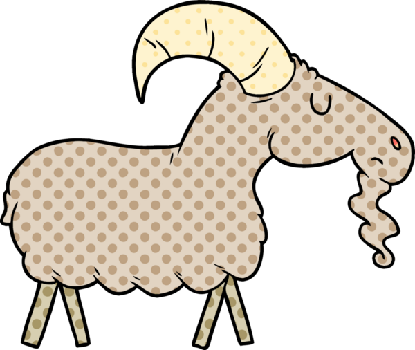 bir insan tarafından çizilmiş çizgi film keçisi