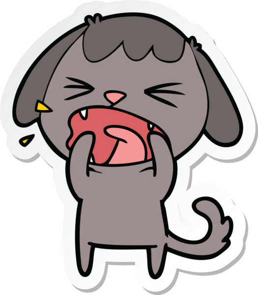 Bir insan tarafından çizilmiş şirin bir köpeğin çıkartması.