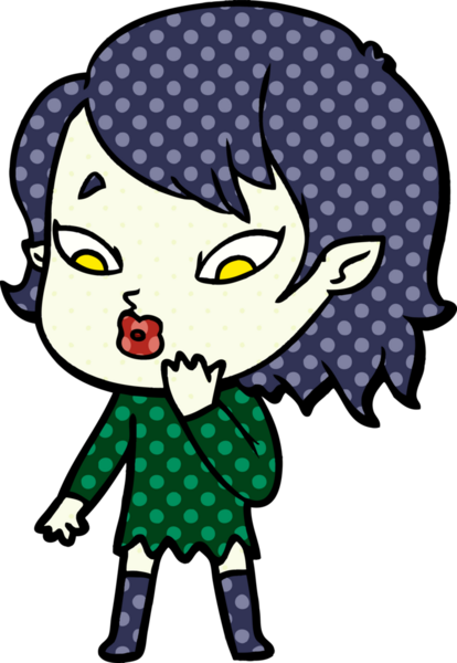 Bir insan tarafından çizilmiş şirin vampir kız çizgi filmi.