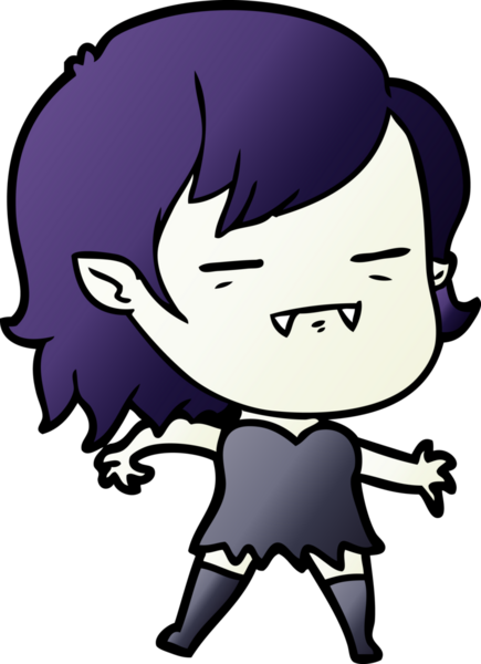 Bir insan tarafından çizilmiş ölümsüz vampir kız çizgi filmi.