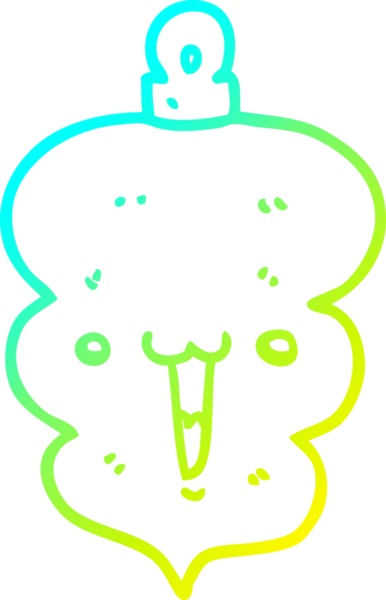 Soğuk gradyan çizgisi bir insan tarafından çizilmiş bir karikatür noel süslemesi.