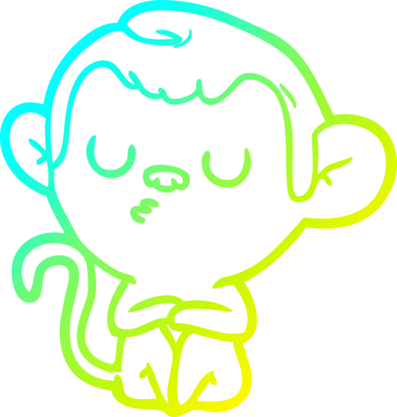 Bir insan tarafından çizilmiş bir çizgi maymun çizimi.