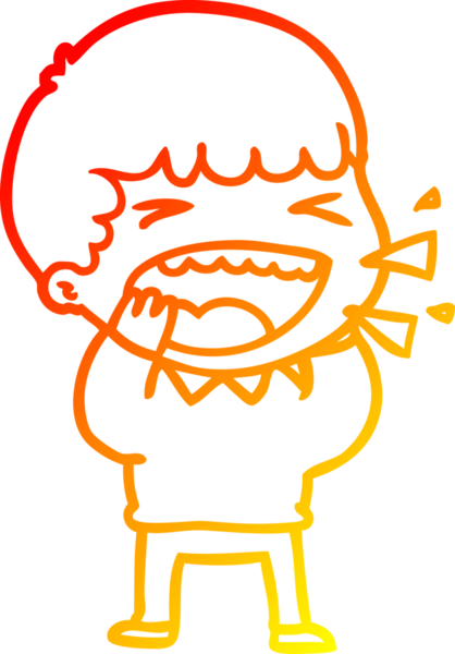 Bir insan tarafından çizilmiş gülen adamın sıcak çizgi çizimi.