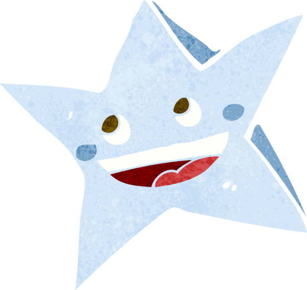 bir insan tarafından çizilmiş mutlu bir yıldız karakteri