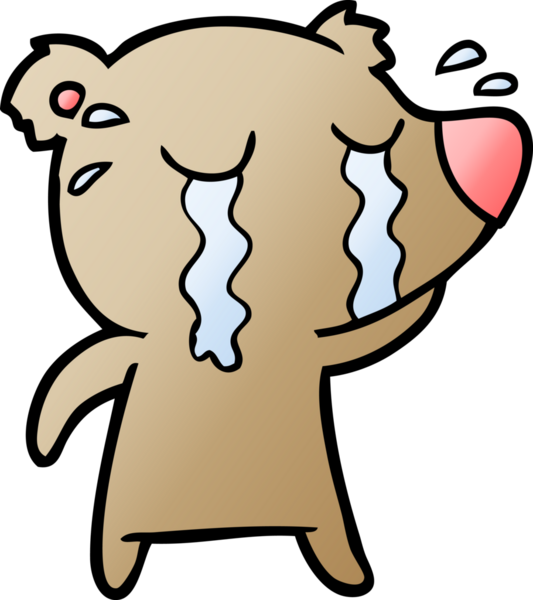 Bir insan tarafından çizilmiş ağlayan ayı.