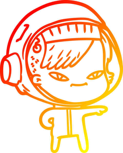 Bir insan tarafından çizilmiş bir astronot kadın çizgi çizimi.