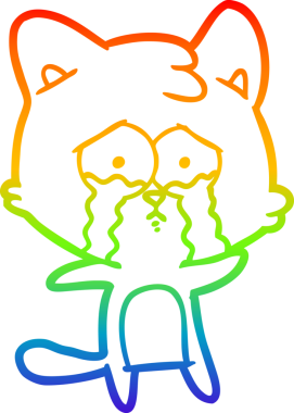 gökkuşağı gradyanı çizimi bir insan tarafından çizilmiş çizgi film kedisi