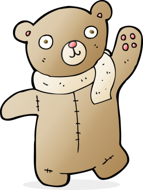 Bir insan tarafından çizilmiş sevimli bir oyuncak ayı.