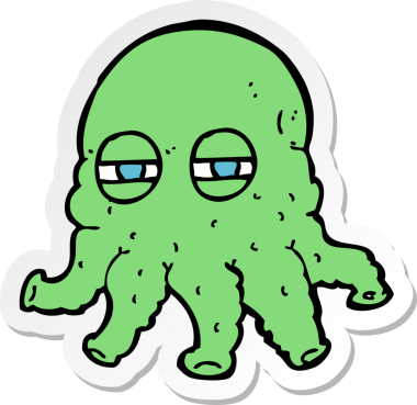 Bir insan tarafından çizilmiş uzaylı suratının çıkartması.