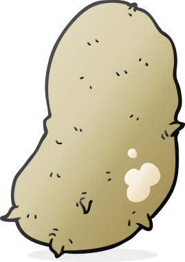 Bir insan tarafından çizilmiş patatesli karikatür.