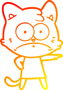 Bir insan tarafından çizilen çizgi film karakterinin sıcak gradyan çizimi