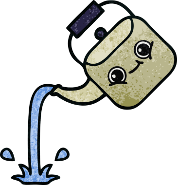 Bir insan tarafından çizilmiş eski grunge desenli bir çaydanlık.