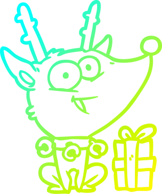 Soğuk gradyan çizgisi bir insan tarafından çizilmiş Ren geyiği çizimi