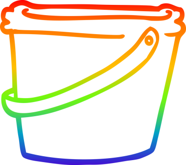 gökkuşağı gradyan çizgi çizimi bir insan tarafından çizilmiş bir kova