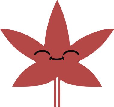 Bir insan tarafından çizilen sonbahar yaprağının düz renk retro karikatürü