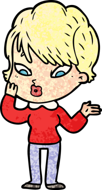 Bir insan tarafından çizilmiş karikatür kadın.