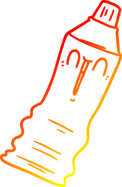 Bir insan tarafından çizilmiş bir diş macunu tüpünün sıcak gradyan çizimi