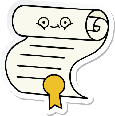 Bir insan tarafından çizilmiş şirin bir çizgi film sözleşmesinin çıkartması.