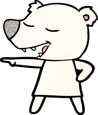 Bir insan tarafından çizilmiş mutlu kutup ayısı karikatürü