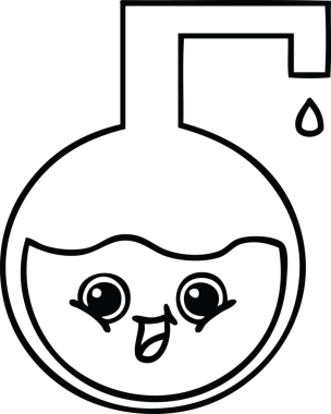 Bir insan tarafından çizilmiş bir bilim deneyinin çizgi çizimi