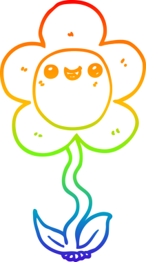 gökkuşağı gradyan çizimi bir insan tarafından çizilmiş bir karikatür çiçeği