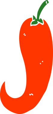 Bir insan tarafından çizilmiş kırmızı acı biber.