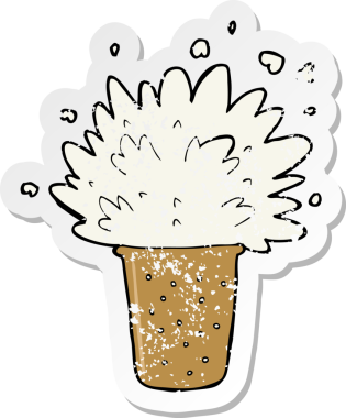 Bir insan tarafından çizilmiş köpüklü bira çizgi filminin gerilimli yapıştırması.