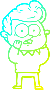 Bir insan tarafından çizilmiş soğuk çizgi çizgi film karakteri.