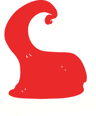 Noel Baba şapkasının bir insan tarafından çizilmiş düz renk çizimi