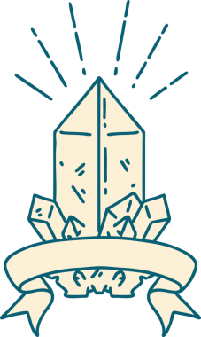 Bir insan tarafından çizilmiş dövmeli kuvars kristalli parşömen.