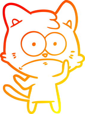 Bir insan tarafından çizilen çizgi film karakterinin sıcak gradyan çizimi