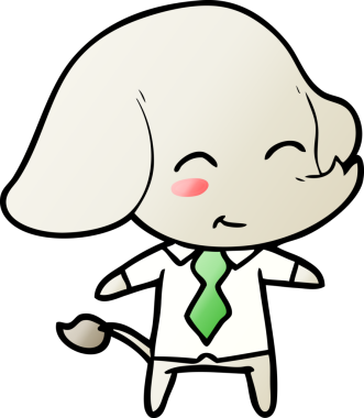 Bir insan tarafından çizilmiş şirin çizgi film patronu fil.