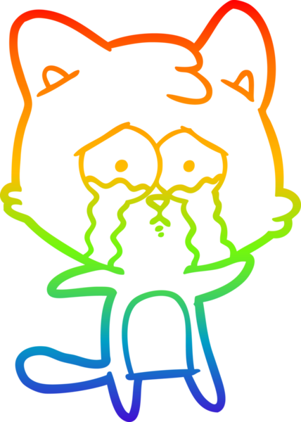 gökkuşağı gradyanı çizimi bir insan tarafından çizilmiş çizgi film kedisi