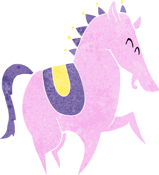 Bir insan tarafından çizilmiş zıplayan at çizgi filmi.