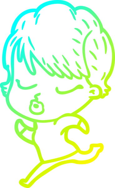 Bir insan tarafından çizilmiş gözleri olan bir karikatür kadın çizimi