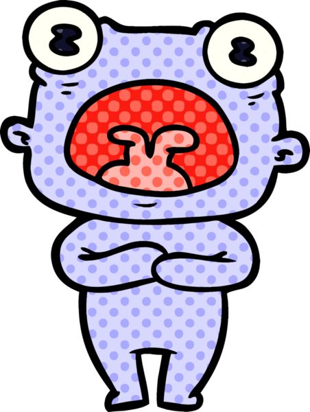 Bir insan tarafından çizilmiş garip uzaylı çizgi filmi.