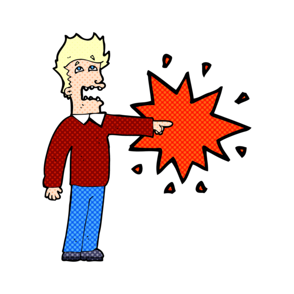 Bir insan tarafından çizilmiş çizgi filmci.