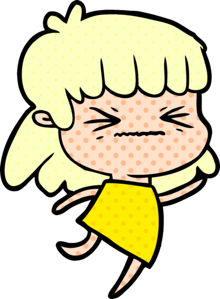 Bir insan tarafından çizilmiş karikatür kadın.