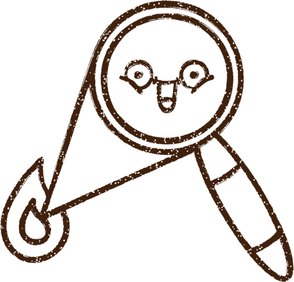 Bir insan tarafından çizilen Büyüteç Kömür Çizimi