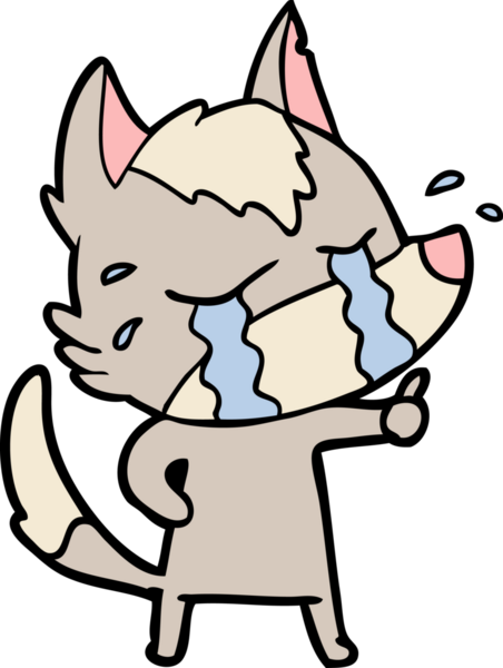 Bir insan tarafından çizilmiş ağlayan kurt çizgi filmi.