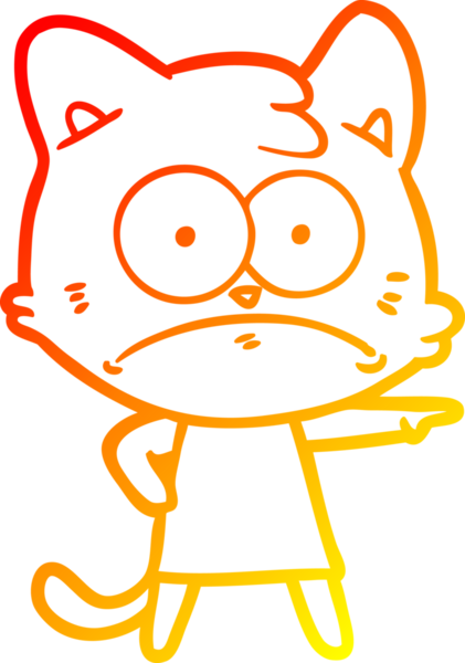 Bir insan tarafından çizilen çizgi film karakterinin sıcak gradyan çizimi