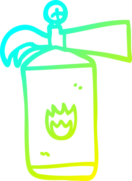 Bir insan tarafından çizilen çizgi film yangın söndürücünün soğuk gradyan çizgisi.