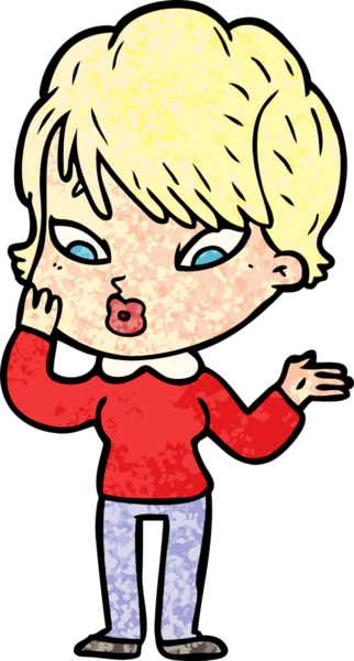 Bir insan tarafından çizilmiş karikatür kadın.