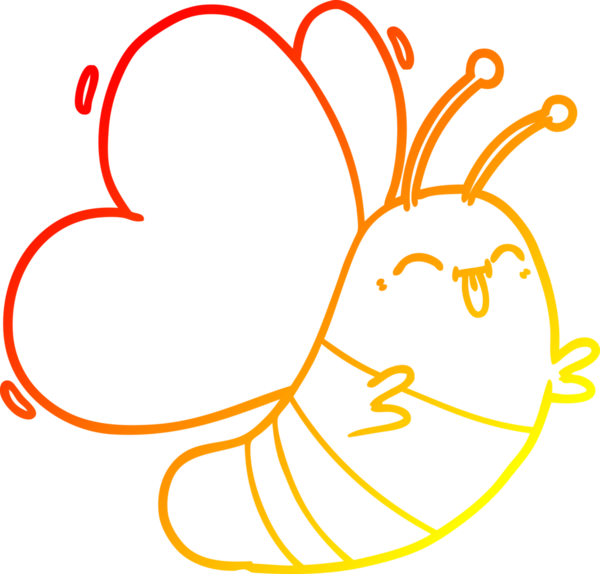 Bir insan tarafından çizilmiş komik bir kelebeğin sıcak çizgi çizgisi.