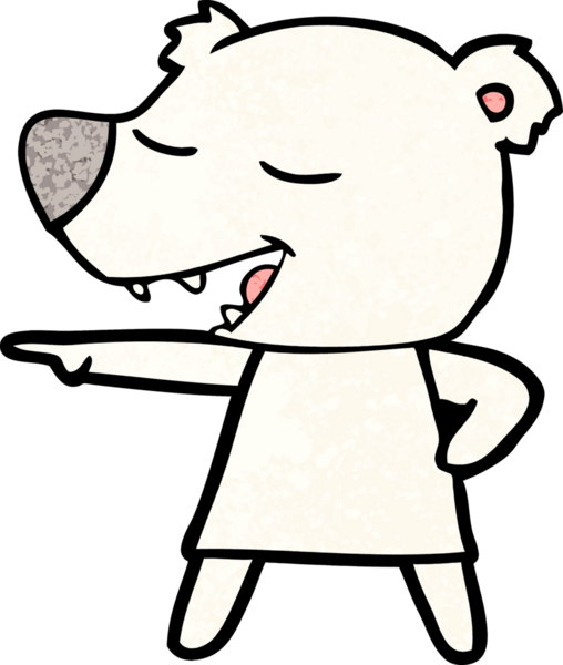 Bir insan tarafından çizilmiş mutlu kutup ayısı karikatürü