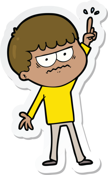 Bir insan tarafından çizilmiş bir karikatür çıkartması.