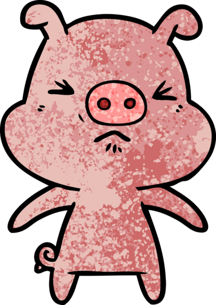 Bir insan tarafından çizilmiş kızgın domuz çizgi filmi.