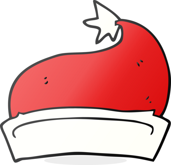 Bir insan tarafından çizilmiş serbest çizim Noel şapkası.